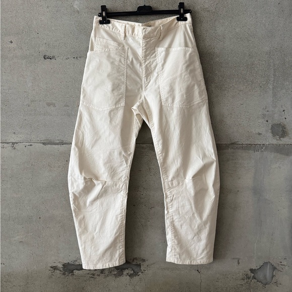 Nili Lotan Pants - Nili Lotan Shon Cotton Pant Cream size 2